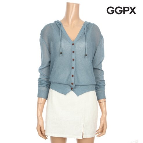 GGPX 후드 시스루 썸머 니트 가디건 (GNHKGA77F)