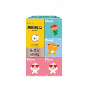 갑티슈 미용티슈 디럭스 미니 카카오 프렌즈 티슈 230매 X 6입 X 1EA