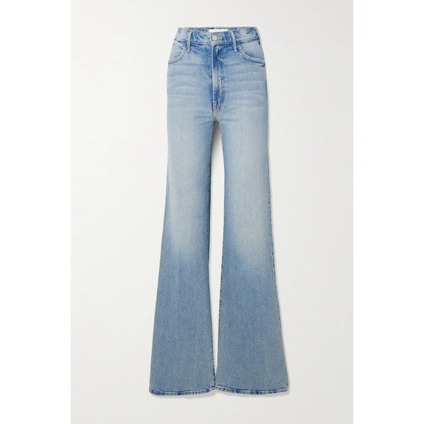 더 허슬러 롤러 스니크 하이 라이즈 와이드 레그 진 라이트 데님 46376663163055713