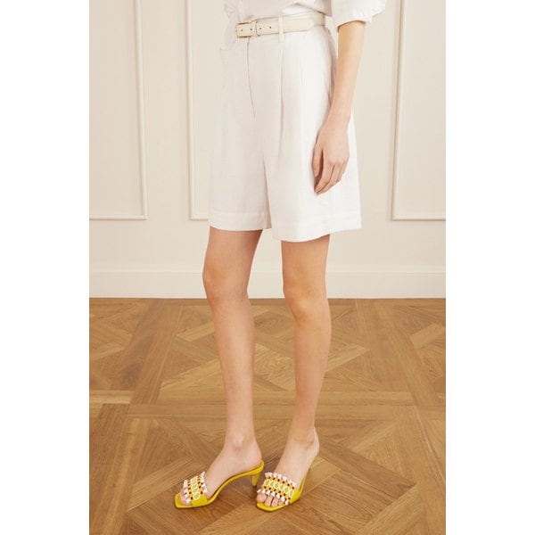 모레무 50 라피아 트리밍 가죽 뮬 46376663162966214