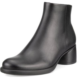 에코 [여주점] 여성 스컬프티드 엘엑스 5CM 심플 모던 블록힐 미드컷 부츠 블랙 222413