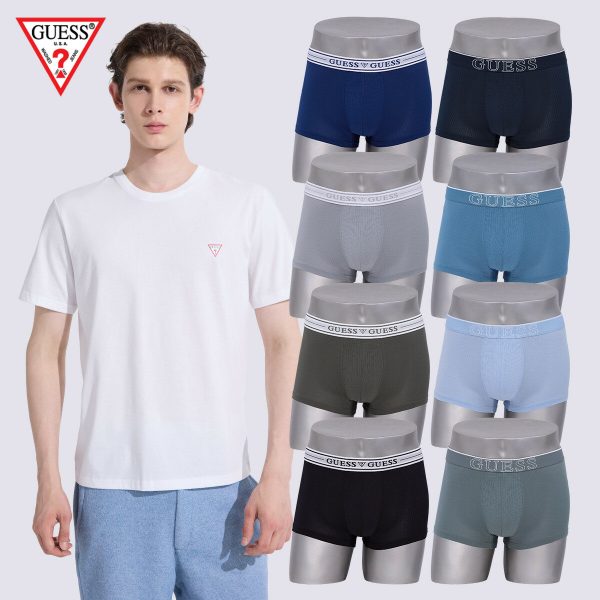 [신세계단독] 게스(GUESS) 에어로쿨 메쉬 드로즈 8종+ 티셔츠1종 패키지