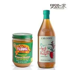 [테디] 땅콩 피넛버터+카란디니 애사비 애플사이다 비니거 사과식초 1000ml 2종세트