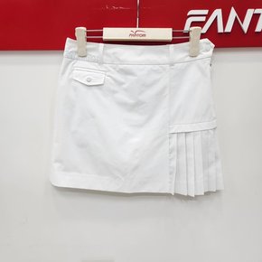 골프 여성 플리츠 메쉬배색 A라인 언발런스 큐롯스커트
