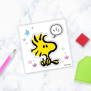 DIY스티커형 피너츠 보석십자수 10x10cm 꽃_우드스탁