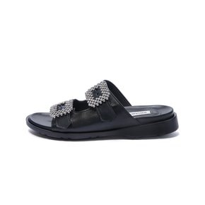 Square Crystal Slippers_Black