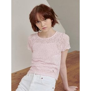 FLOWER LACE TOP SET_PINK (EEOU2RSR03W)