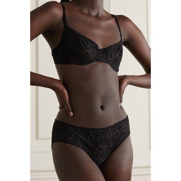 에레스 Amarante Embroidered Tulle Underwired Balconette Bra 블랙 11452292646215414