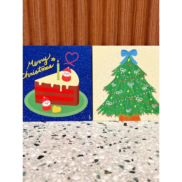 딸기 산타 초코 케이크_미니 포스터 (art poster)