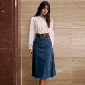 MERMAID DENIM SKIRT DEEP BLUE