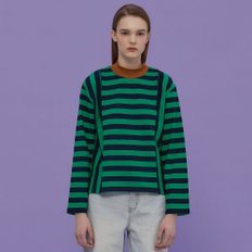 Stitch Stripe T-Shirt_GREEN