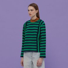 Stitch Stripe T-Shirt_GREEN