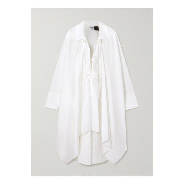 파울라 이비자 코튼 혼방 포플린 미디 셔츠 드레스 화이트 1647597335549772