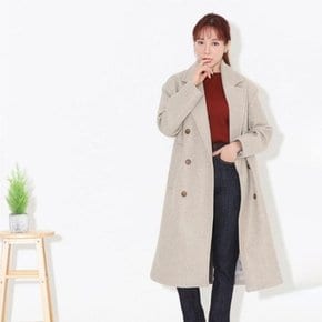 여성 데일리 무지 심플 3컬러 더블 롱코트