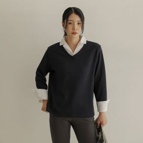다인 브이넥 골지 레이어드 남방_P440297726