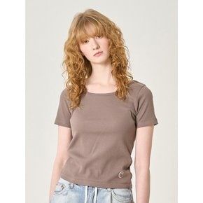 U-Neck Rib Layered Ts_Beige