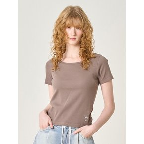 U-Neck Rib Layered Ts_Beige