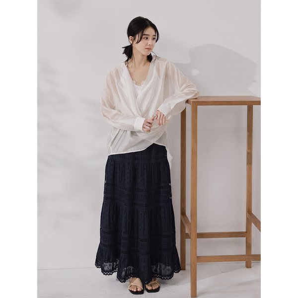 Elard Lace Long Skirt_Black