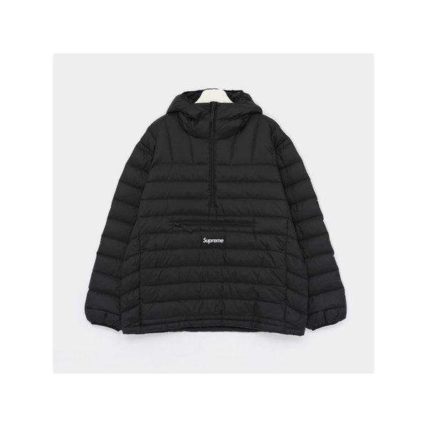 25FW 스몰 패치로고 마이크로 하프 집업 남성 후드 풀오버 FW25J40 BLACK
