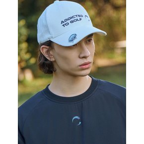 남성 자수로고 포인트 기모안감 코듀로이 볼캡 화이트