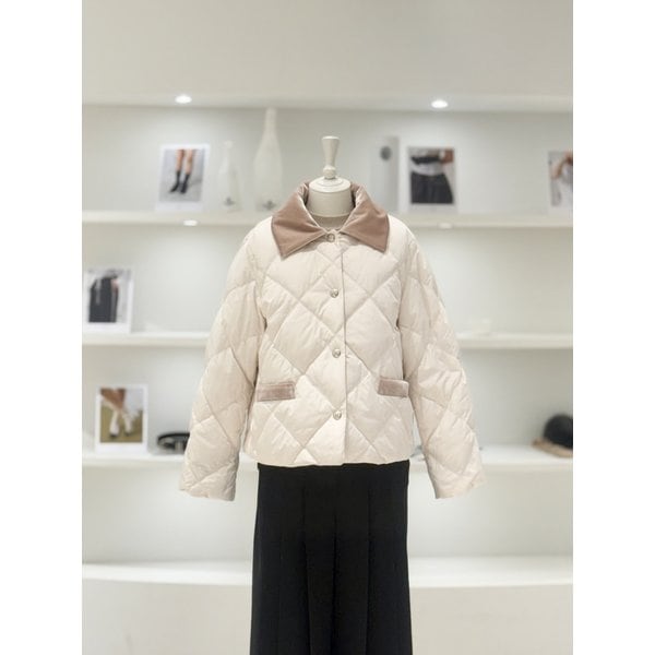 [여주점] 여성 벨벳 카라 패딩 점퍼 (L261PSG007)