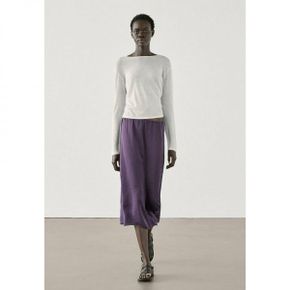 4976836 Massimo Dutti LIGHTWEIGHT MIDI - A-line skirt dark purple