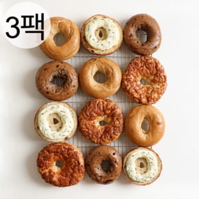 프로틴 두부 쌀 베이글 대파크림치즈 3팩 / 성수동제빵소 쫄깃 단백질14g