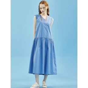 VNeck Sleeveless OnePiece Blue