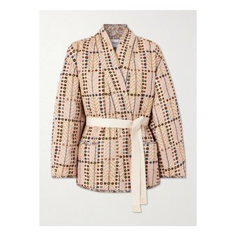 이자벨마랑 에뜨왈 챈셀 벨트 퀼팅 패딩 프린트 코튼 재킷 에크루 1647597350564565