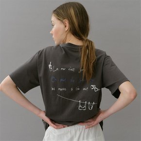 embroidery boxy t-shirt (charcoal)