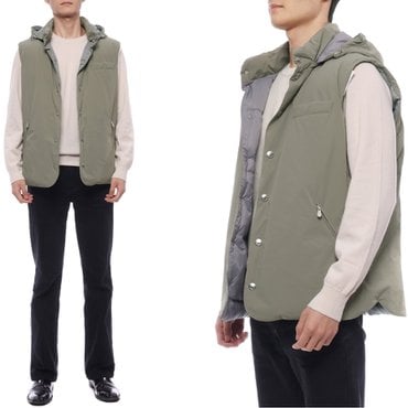 브루넬로쿠치넬리 24FW 남성 후드 다운 패딩 조끼 (MM4911775 CRY56 24F)