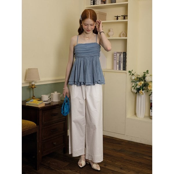 DD_Sling check folds sleeveless top_BLUE