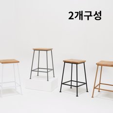 조니 엘다원목 철제의자 2개세트 4컬러