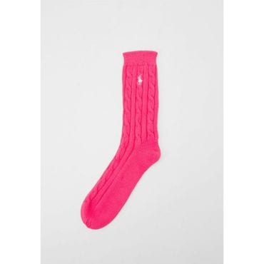 이스퀘어 5187773 Ralph Lauren TRUE CABLE CREW - Socks hot pink