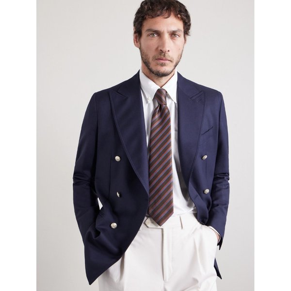 샤르베 8.5cm 스트라이프 실크 자카드 넥타이 46376663162965321