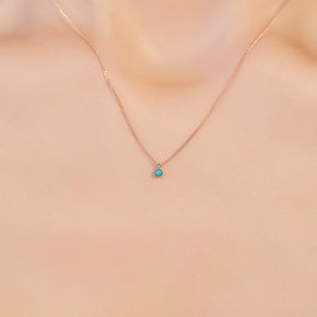 18K   로시니 12월 탄생석 터키석 목걸이
