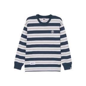 26 FW 에프바이 베이프 로고 아플리케 스트라이프 티셔츠 AAPLTM1718XXPNY