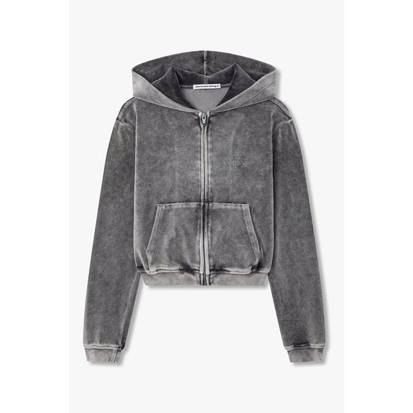 벨루어 크롭트 집업 후디 3615301511000