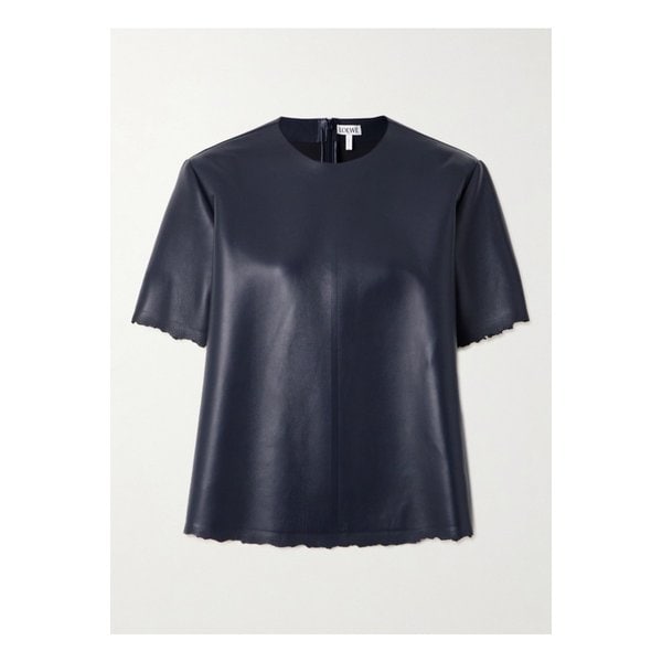 디스트레스 엠보싱 가죽 티셔츠 네이비 1647597333165997