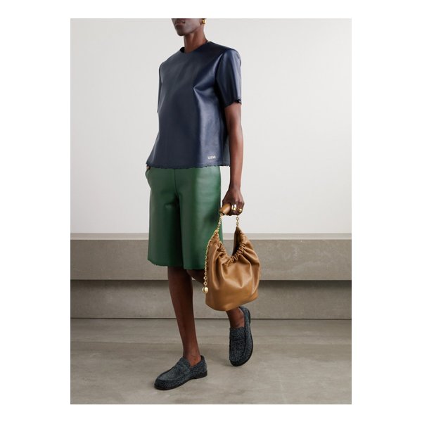 디스트레스 엠보싱 가죽 티셔츠 네이비 1647597333165997