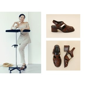 [김나영 착용]Polygon design sandal(brown) DG2AM24007BRN