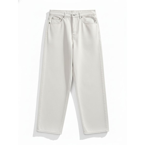 피치 텍스처 기모 와이드 데님(라이트그레이)/W254PT07