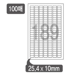 폼텍 바코드용라벨 LS-3189 100매 -189칸 A4 25.4x10mm 100매