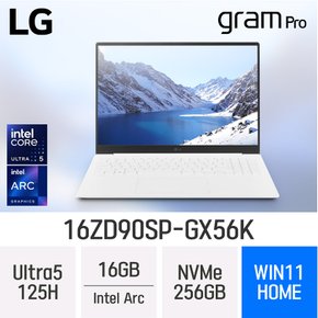 LG전자 그램 프로16 16ZD90SP-GX56K - 램 16GB/NVMe 256GB/윈도우11홈