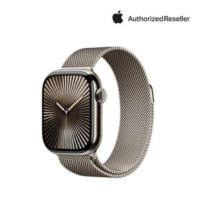 애플 워치 10 셀룰러 42mm 내추럴 티타늄, 내추럴 밀레니즈 루프  MWXF3KH/A