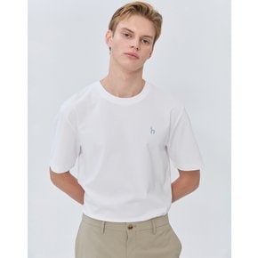 [25SS] [스테디셀러] 화이트 단색 면혼방 반팔티셔츠 WHTS5B511WT
