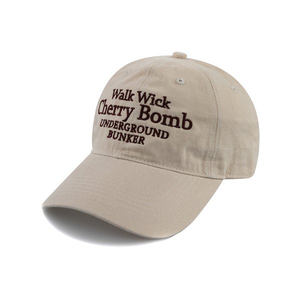 Cherry Bomb 코튼 피치 볼캡-연베이지