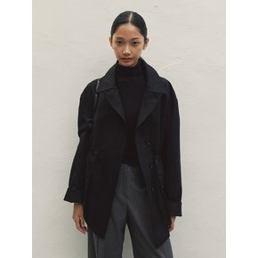 OVERSIZED-FIT STRING TRENCH JUMPER BLACK MBDFJP001BK