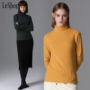 [르샵(LeShop)] 피치 기모 터틀넥 티셔츠 (택가격 49000원)