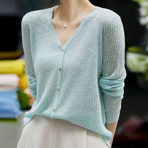시스루 쿨링 실크 가디건 4COLOR_P344550426